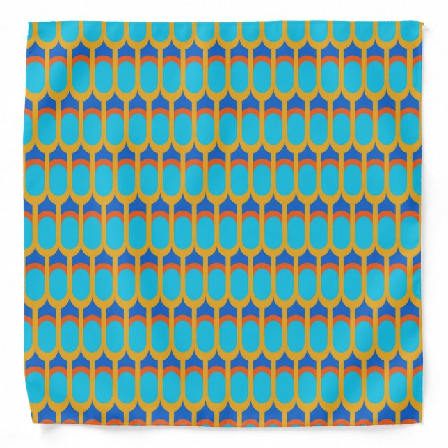 Ancient Egypt Inspired Repeat Scale Pattern Bandana (Front)