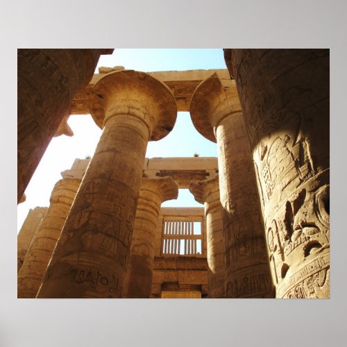 Ancient Egypt Karnak Temple hieroglyphics travel Poster