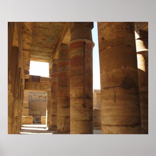 Ancient Egypt Karnak Temple hieroglyphics travel Poster