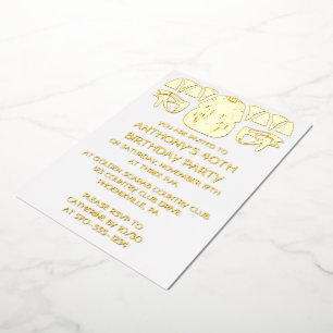 Ancient Egypt King Tut Themed Custom Party Foil Invitation