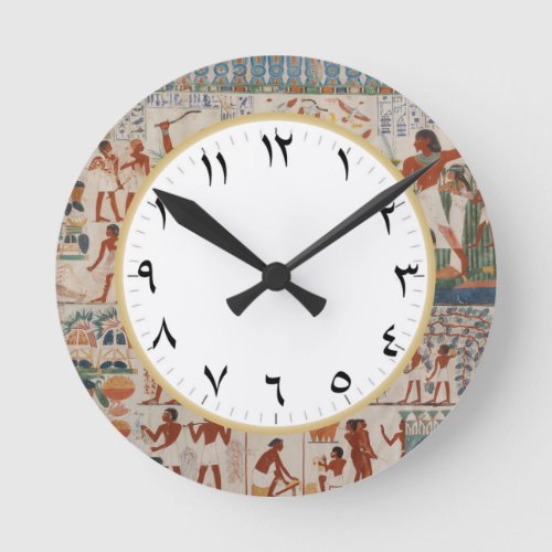 Ancient Egypt Kitchen Art Clock Arabic Numbers