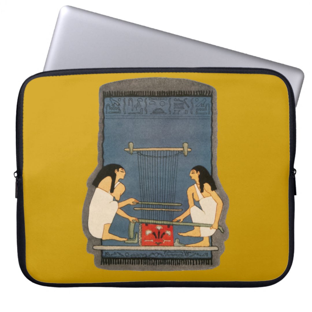 Ancient Egypt Loom Women Rug Making Hieroglyphics Laptop Sleeve Zazzle