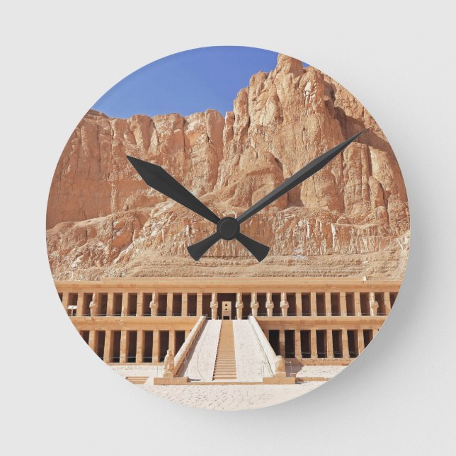 Ancient Egypt Pharaoh deir el bahri Temple Dynasty Round Clock (Front)