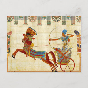 Ancient Egypt Pharaoh Ramesses II Colorful Drawing Holiday Postcard