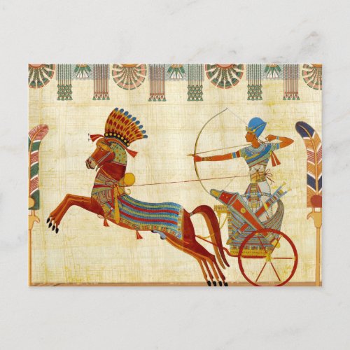 Ancient Egypt Pharaoh Ramesses II Colorful Drawing Holiday Postcard