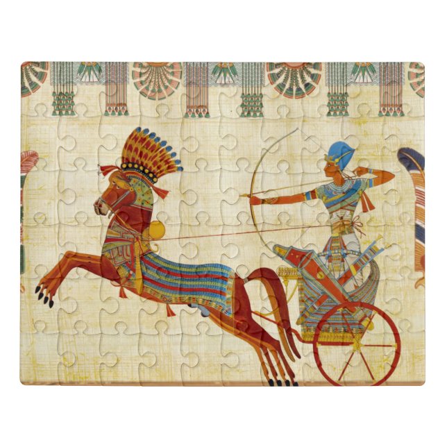 Ancient Egypt Pharaoh Ramesses II Colorful Drawing Jigsaw Puzzle (Puzzle Horizontal)