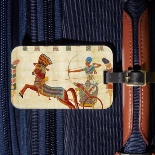 Ancient Egypt Pharaoh Ramesses II Colorful Drawing Luggage Tag