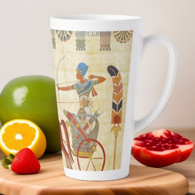 Ancient Egypt Pharaoh Ramesses II Horses papyrus Latte Mug (Creator Uploaded)