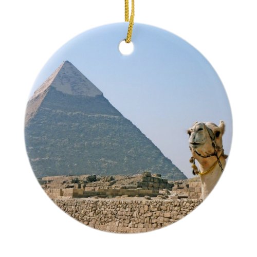Ancient Egypt: Pyramid and Camel Ceramic Ornament