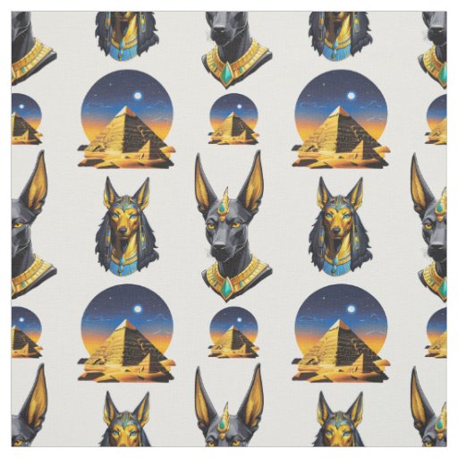 Ancient Egypt Pyramid Anubis Pattern Design  Fabric