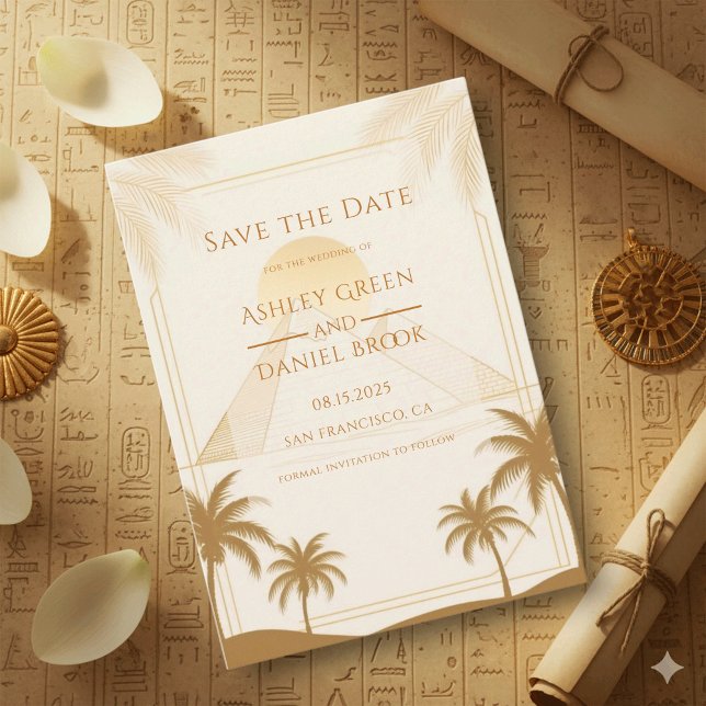 Ancient Egypt Pyramids Of Giza Destination Wedding Save The Date (Creator Uploaded)