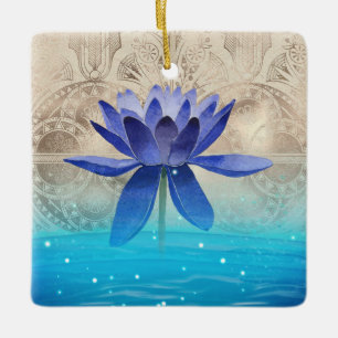Ancient Egypt Styled Magic Blue Lotus Flower Ceramic Ornament