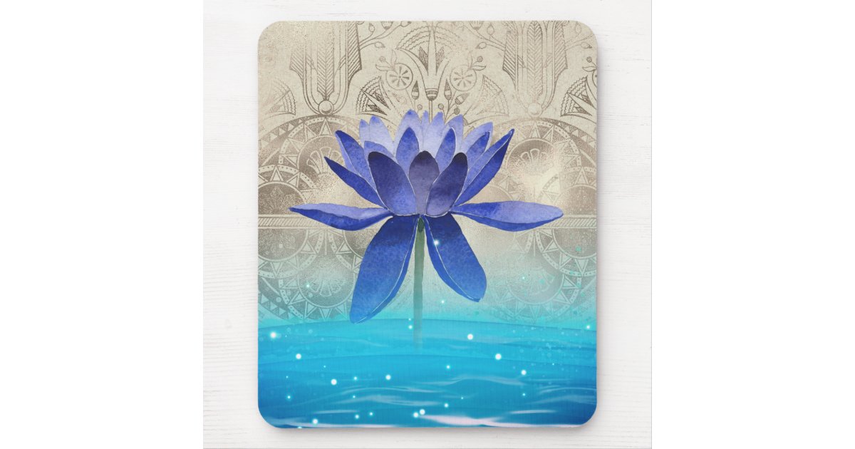 Ancient Egypt Styled Magic Blue Lotus Flower Mouse Pad | Zazzle