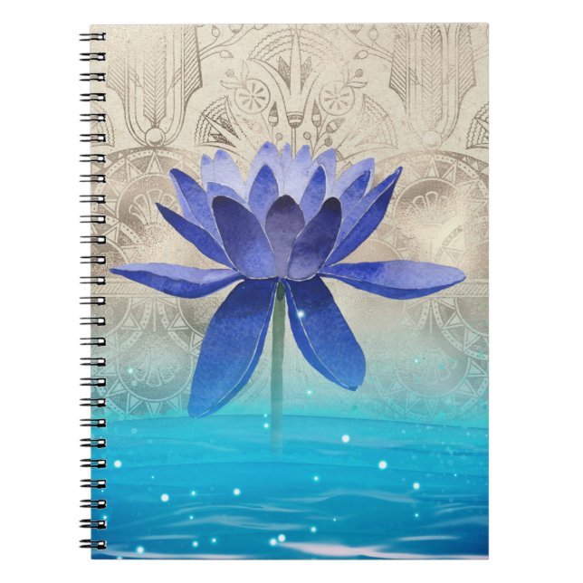 Ancient Egypt Styled Magic Blue Lotus Flower Notebook (Front)