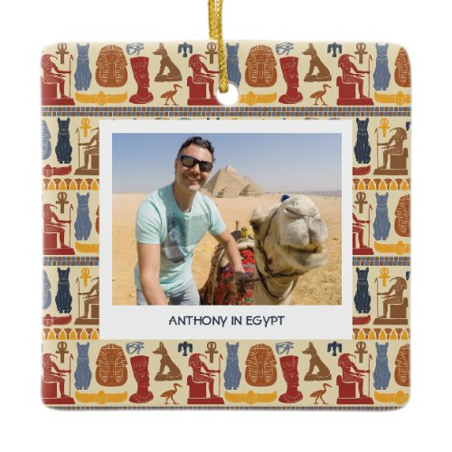 Ancient Egypt Themed Custom Photo Ceramic Ornament