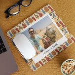 Ancient Egypt Themed Custom Photo Mouse Pad<br><div class="desc">Show off a favorite snapshot from your vacation in Egypt with this mousepad. Your photo and caption appear against a patterned background featuring different ancient Egyptian style illustrations.</div>