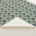 Ancient Egypt Toile de Jouy Green Floral Pattern Sherpa Blanket