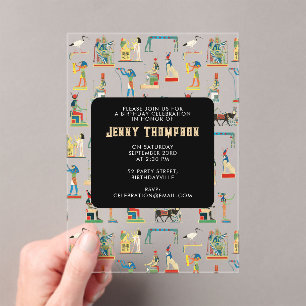 Ancient Egypt Vintage Egyptian Birthday Party Acrylic Invitations