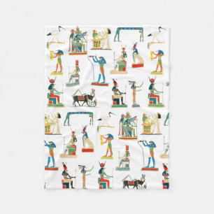 Ancient Egypt Vintage Egyptian Pattern Fleece Blanket