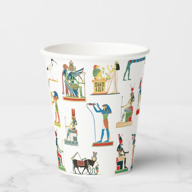 Ancient Egypt Vintage Egyptian Pattern Paper Cups (Front)
