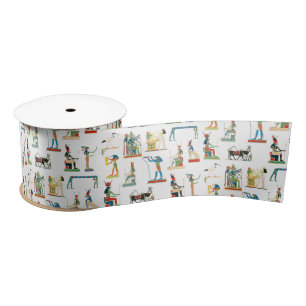 Ancient Egypt Vintage Egyptian Pattern  Satin Ribbon
