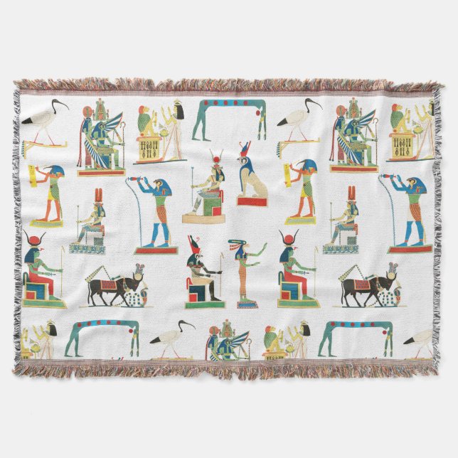 Ancient Egypt Vintage Egyptian Pattern   Throw Blanket (Front)