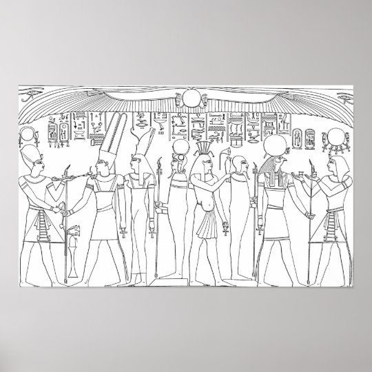 Ancient Egypt Wall Art Hieroglyphics Coloring Zazzle Com