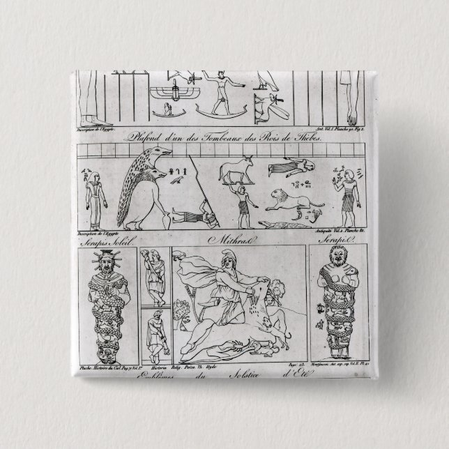 Ancient Egyptian and Persian Pinback Button (Front)