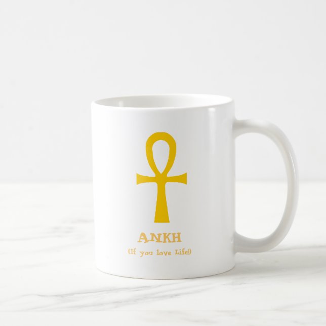 Ancient Egyptian Ankh Symbol Pun Humor Funny Coffee Mug (Right)