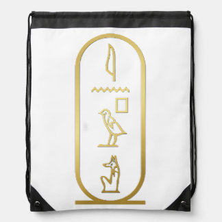 Ancient Egyptian Anubis Cartouche  Drawstring Bag