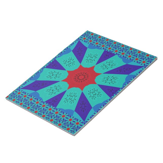 Ancient Egyptian Art: A Vibrant Mandala.  Notepad (Angled)