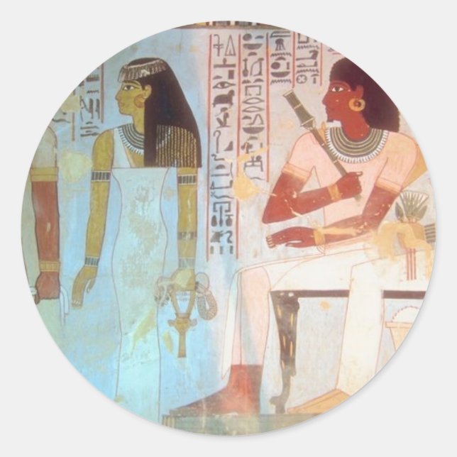 Ancient Egyptian Art Classic Round Sticker (Front)