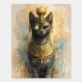 Ancient Egyptian Bastet Cat Goddess Watercolor Art Foam Board