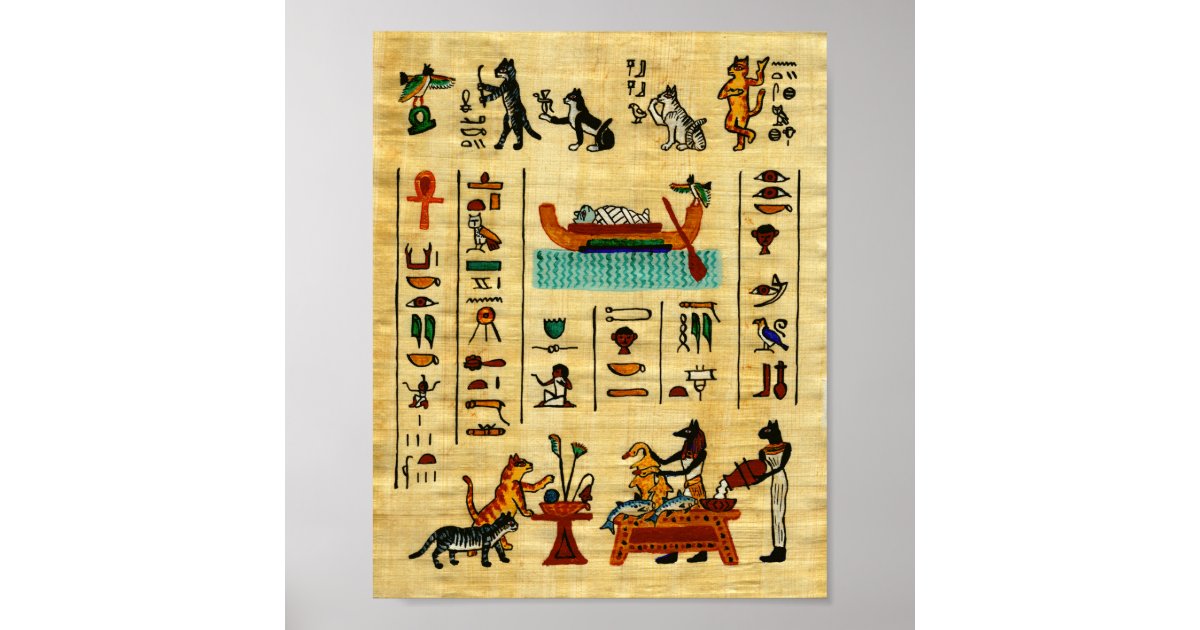 Ancient Egyptian Beloved Meows Cat Print