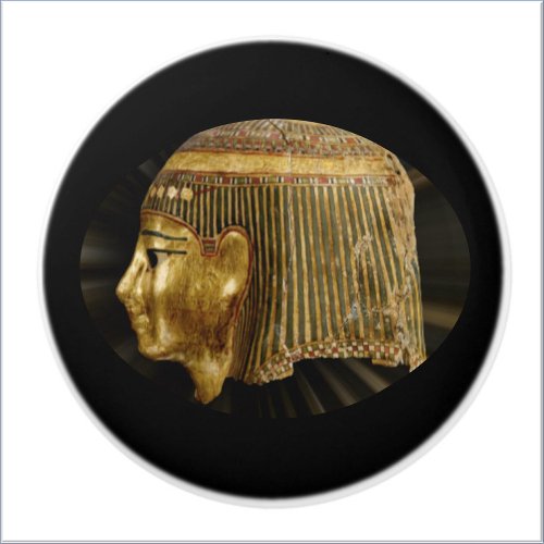 Ancient Egyptian Black and Gold Ceramic Knob