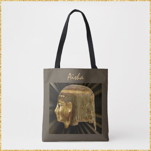 Ancient Egyptian Black and Gold Mask Artifact Tote Bag