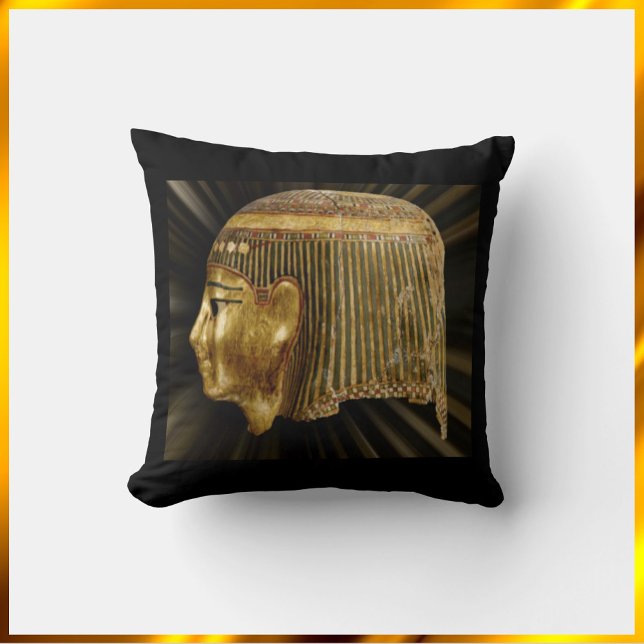 Ancient Egyptian Black and Gold Throw Pillow (Creator Uploaded)