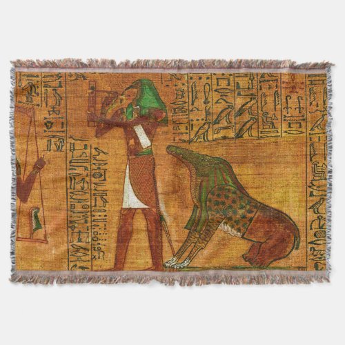 Ancient Egyptian Book of the Dead Throw Blanket