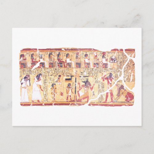 Ancient Egyptian Book of the Dead Weighing the Hea Postcard