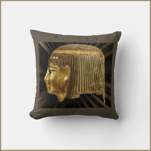 Ancient Egyptian Bronze and Gold Throw Pillow