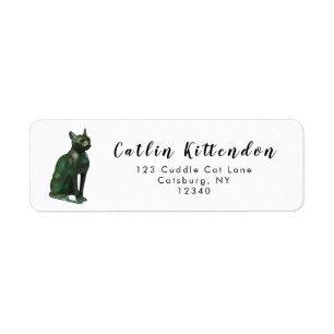 Ancient Egyptian Bronze Cat Fine Art Label