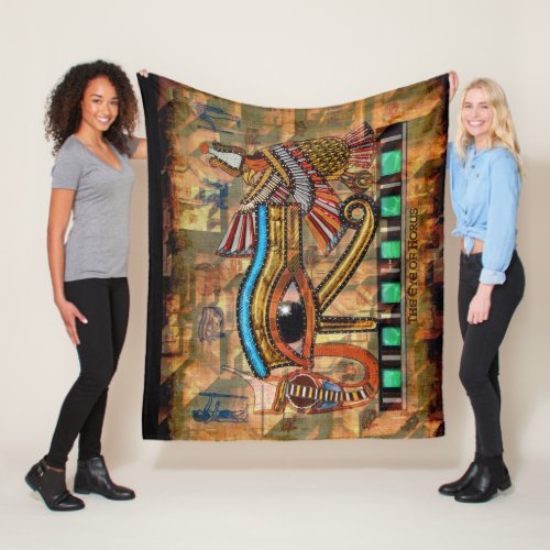 Ancient Egyptian Eye of Horus Fleece Blanket