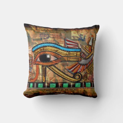 Ancient Egyptian Eye of Horus Throw Pillow