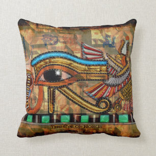 Ancient Egyptian Eye of Horus Throw Pillow