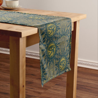 Ancient Egyptian Eye of Ra Sun Symbol Short Table Runner