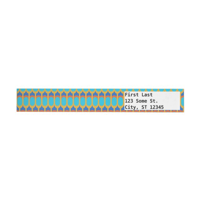 Ancient Egyptian Feather Scale Pattern Wrap Around Address Label (Individual)