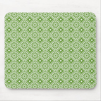 Ancient Egyptian Flowers - Avocado Green Mouse Pad