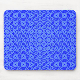 Ancient Egyptian Flowers - Baby Blue with Blue Mouse Pad