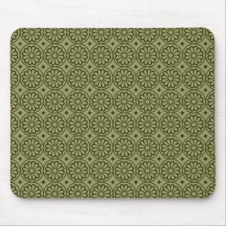 Ancient Egyptian Flowers - Khaki and Murky Green Mouse Pad