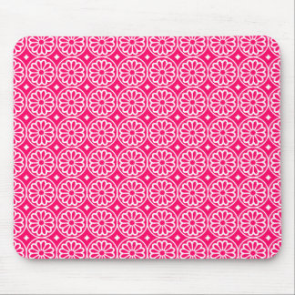 Ancient Egyptian Flowers - Neon Red Mouse Pad